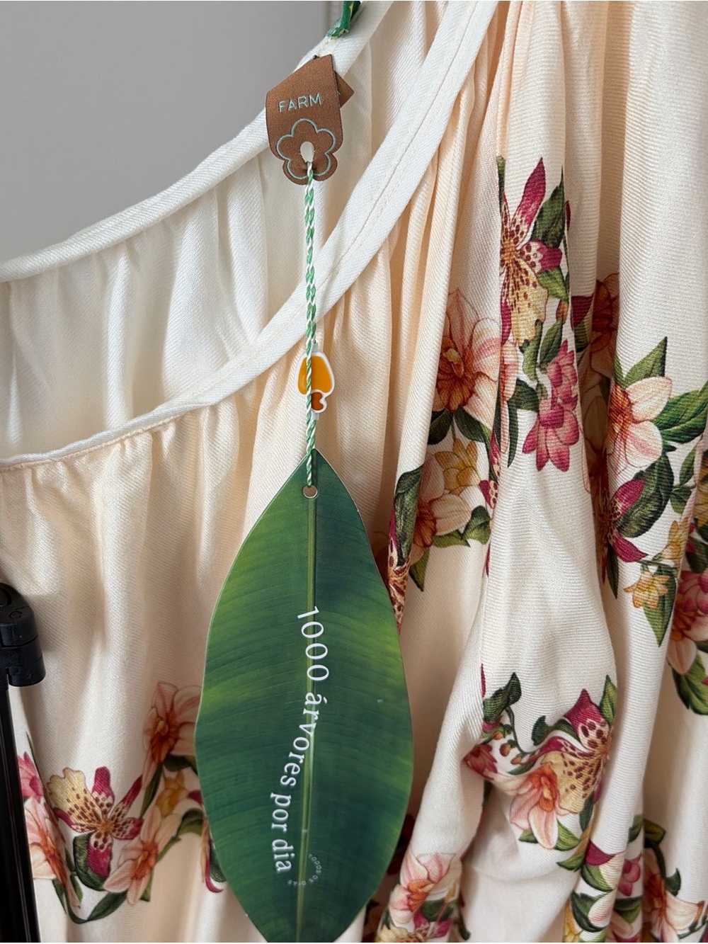 FARM Rio One-Shoulder Floral Maxi Dress in Cream NWT - Picture 8 of 13